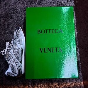 Bottega Veneta White and Silver Sneakers